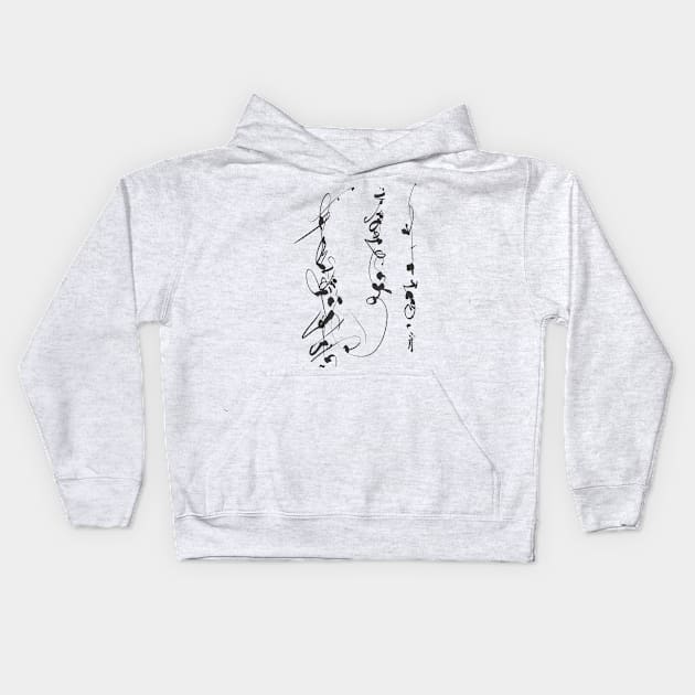 calligraphic art - abstract / Japan Kids Hoodie by Nikokosmos